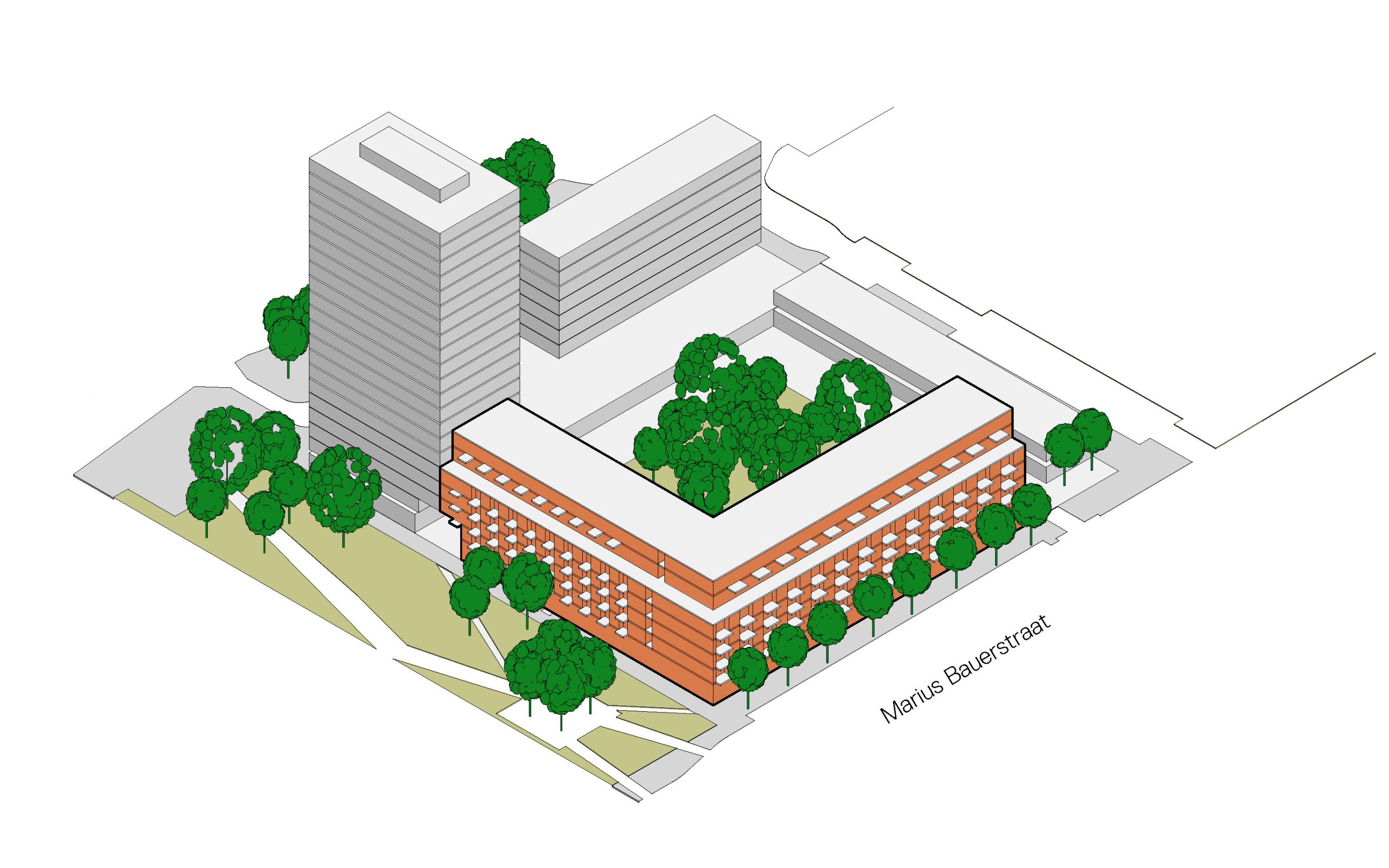 Grove schets + straatnaam